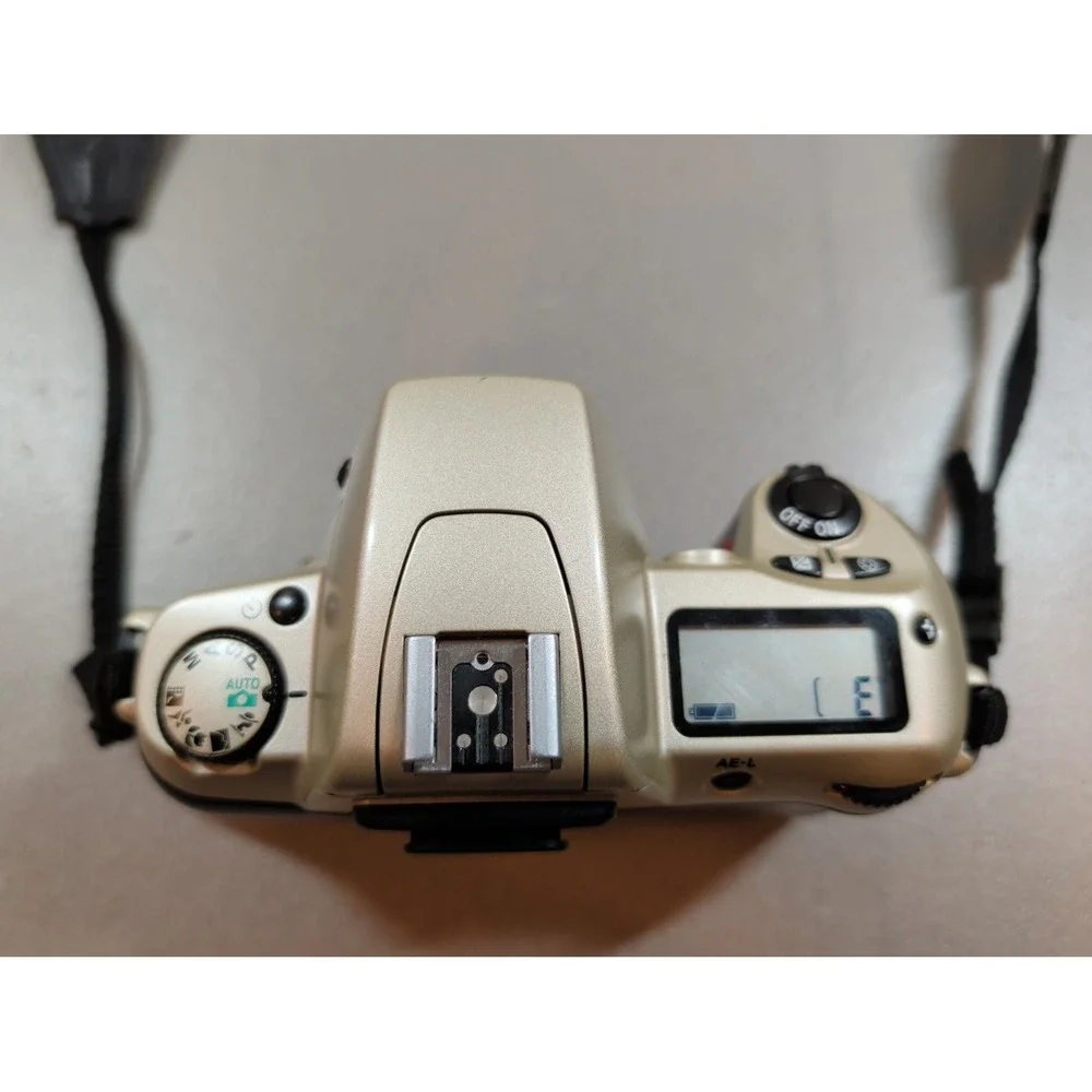 Nikon N60 35mm SLR Film Camera Body Champagne Silver Made in Japan with Strap